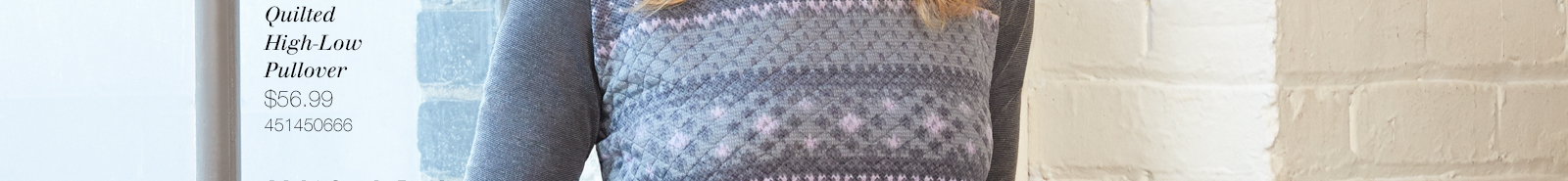 Quilted High-Low Pullover